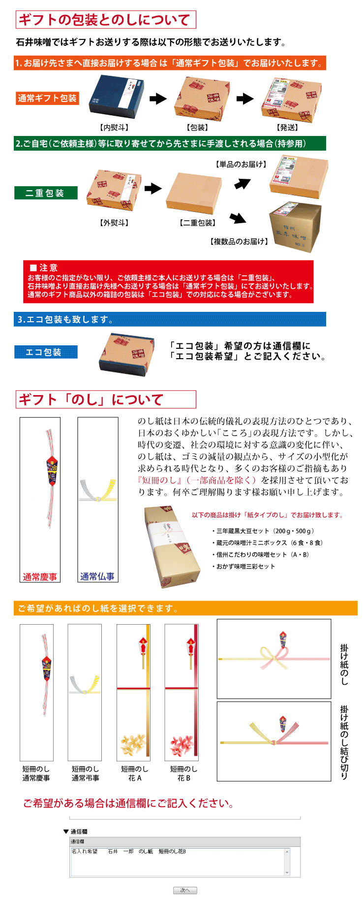 熨斗と包装について